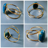 Oval blue agate cuff bracelet