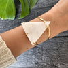 White quartz triangle cuff bracelet