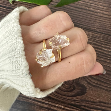 Duo crystal ring