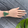 Green quartz triangle cuff bracelet