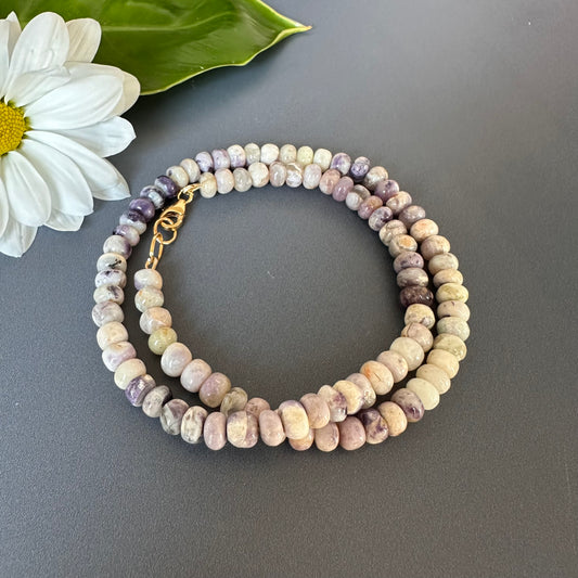 Tiffany opal smooth beads necklace