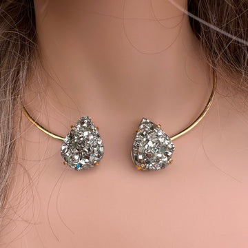 Pyrite teardrop choker