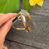 Freeform faceted bulky smoky quartz cuff bracelet