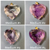 Amethyst faceted heart pendant