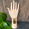 Freeform faceted bulky smoky quartz cuff bracelet