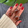 Freeform faceted red jasper ring