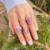 Raw pink tourmaline slice ring in matrix