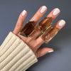 Chunky freeform faceted smoky quartz statement ring