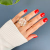 Round crystal cabochon ring