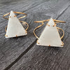 White quartz triangle cuff bracelet