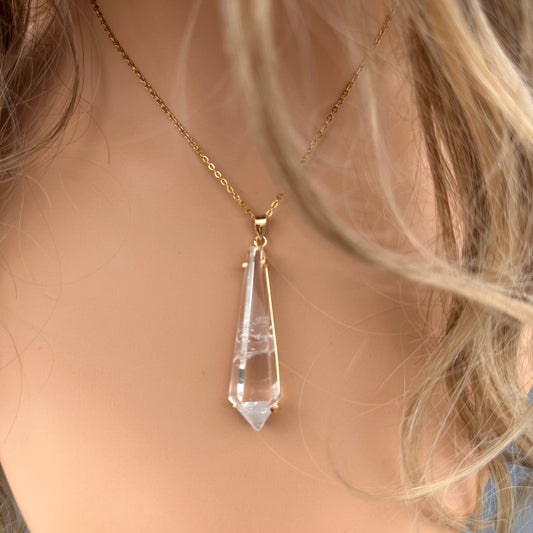 Crystal wand pendant