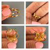 Freeform faceted golden healer ring