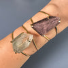 Chunky freeform faceted garden quartz statement cuff bracelet