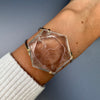 Medium crystal hexagon cuff bracelet
