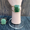 Freeform faceted green quartz cuff bracelet