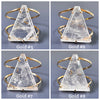 Faceted triangle crystal quartz cuff bracelet