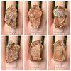 Freeform faceted chunky lodolite quartz crystal statement ring