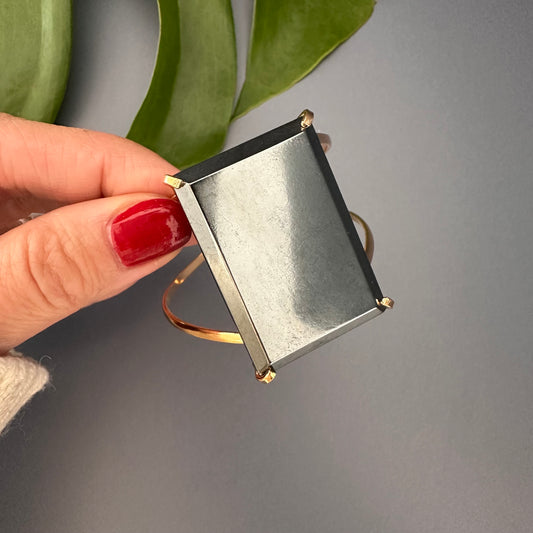 Hematite rectangle cuff bracelet