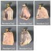 Oversized freeform faceted rose quartz pendant