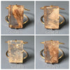 Smoky quartz faceted rectangle cuff bracelet