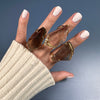 Chunky freeform faceted smoky quartz statement ring