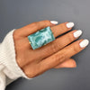 Larimar rectangle cabochon cuff ring