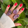 Large raw purple amethyst gem ring