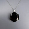Black obsidian hexagon pendant