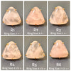 Rose quartz puffy triangle cabochon ring
