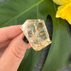Freeform faceted rutilated quartz ring