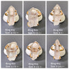 Small aura Lemurian crystal point ring