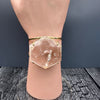 Large crystal hexagon cuff bracelet