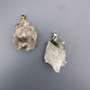 Raw tourmaline in matrix pendant