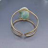 Larimar oval cabochon cuff bracelet