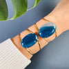 Oval blue agate cuff bracelet