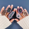 Oversized amethyst stalactite statement ring