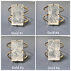 Medium faceted rectangle crystal quartz cuff bracelet