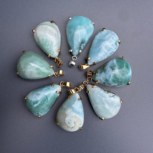 Larimar pear-shaped pendant