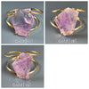 Amethyst freeform faceted cuff bracelet