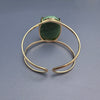 Green quartz oval cabochon cuff bracelet