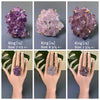 Large druzy amethyst rosette statement ring