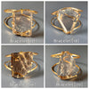 Freeform faceted smoky quartz cuff bracelet