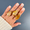 Rutilated quartz teardrop ring
