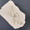 Raw crystal quartz threader earrings