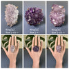 Large druzy amethyst rosette statement ring