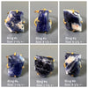 Chunky freeform faceted sodalite statement ring
