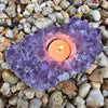 Druzy amethyst tea light candle holder