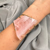 Chunky freeform faceted rose quartz statement cuff bracelet