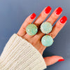 Amazonite round cabochon ring