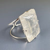 Large crystal smooth rectangle cabochon cuff bracelet